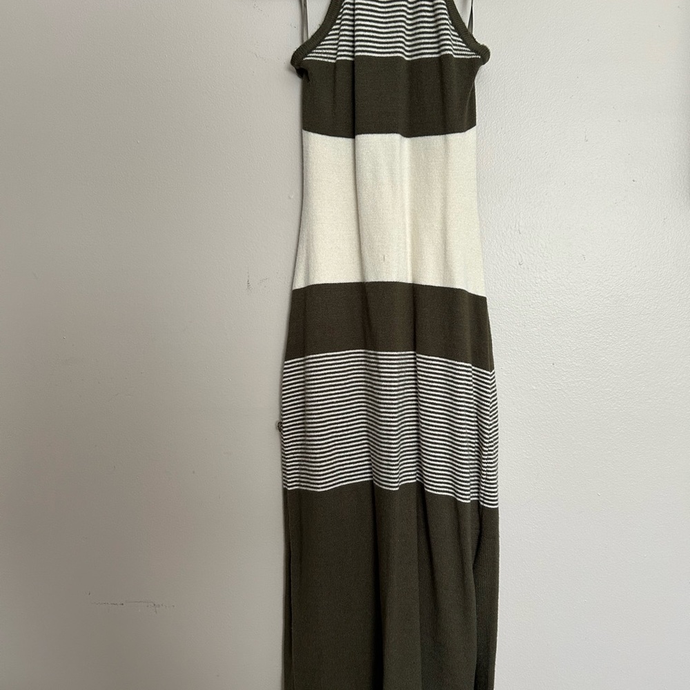 Versona Black and White Striped Maxi Dress